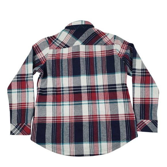 Orvis Shirt Men's Medium Plaid Flannel Fleece Lined Shacket Snap Button - Picture 4 of 7